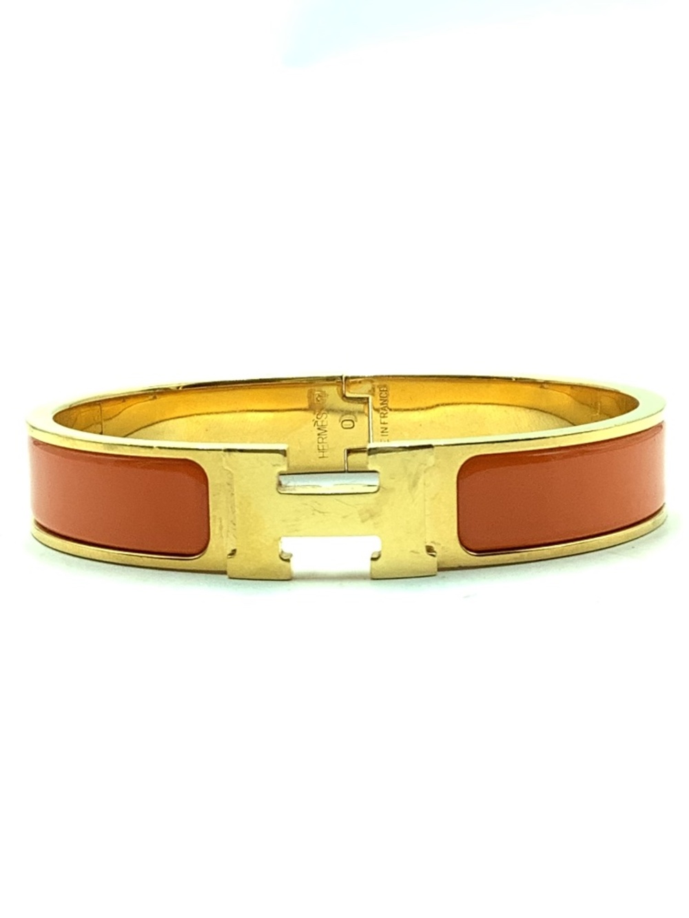 Hermes H Logo Enamel Bangle